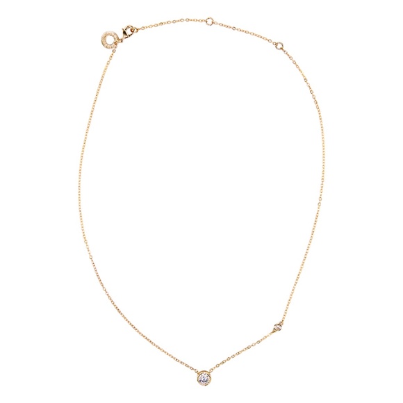 Kenneth Jay Lane Jewelry - CZ Kenneth Jay Lane Round Bezel Necklace Goldtone